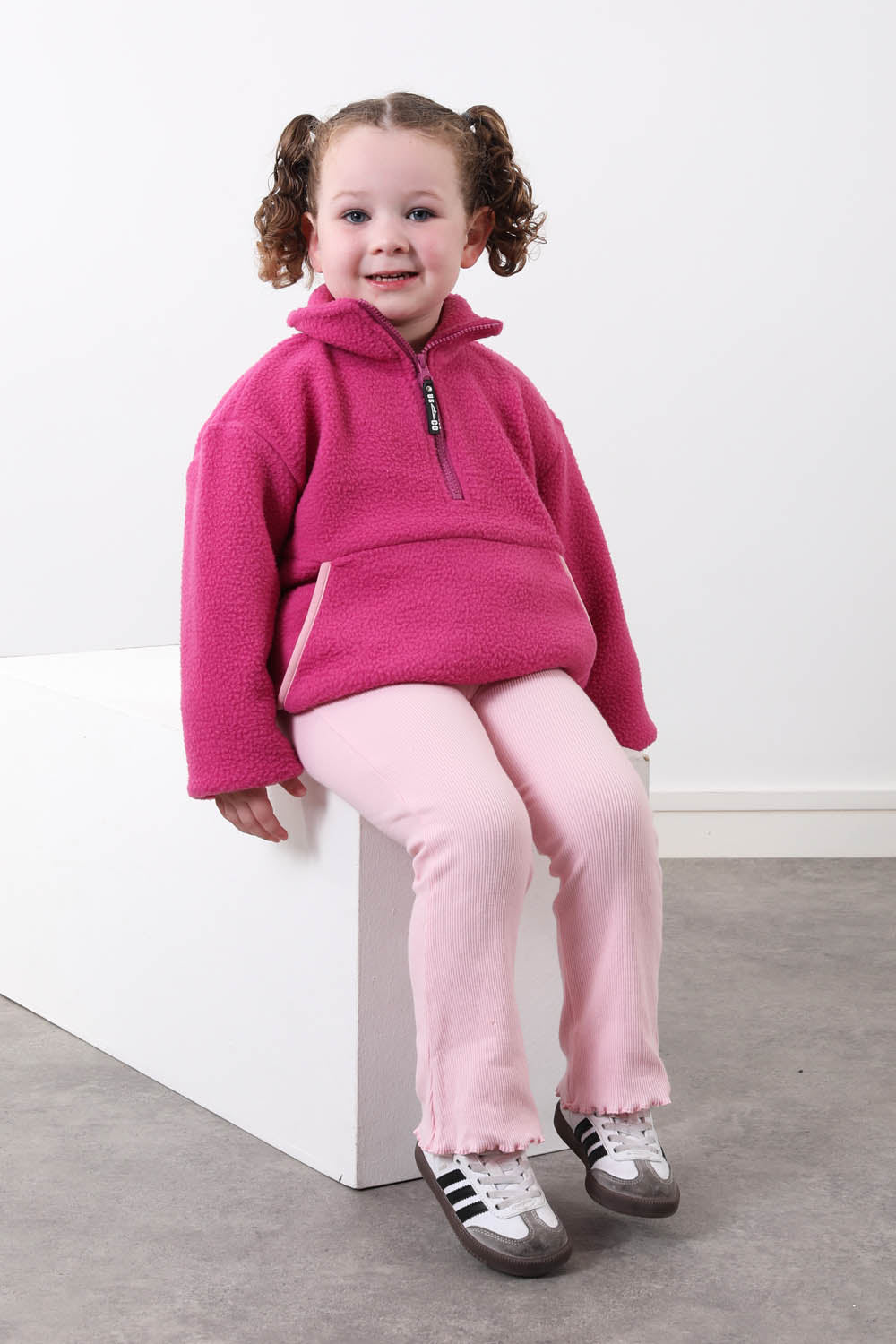 The Farrah Kid's Fleece in Fuschia