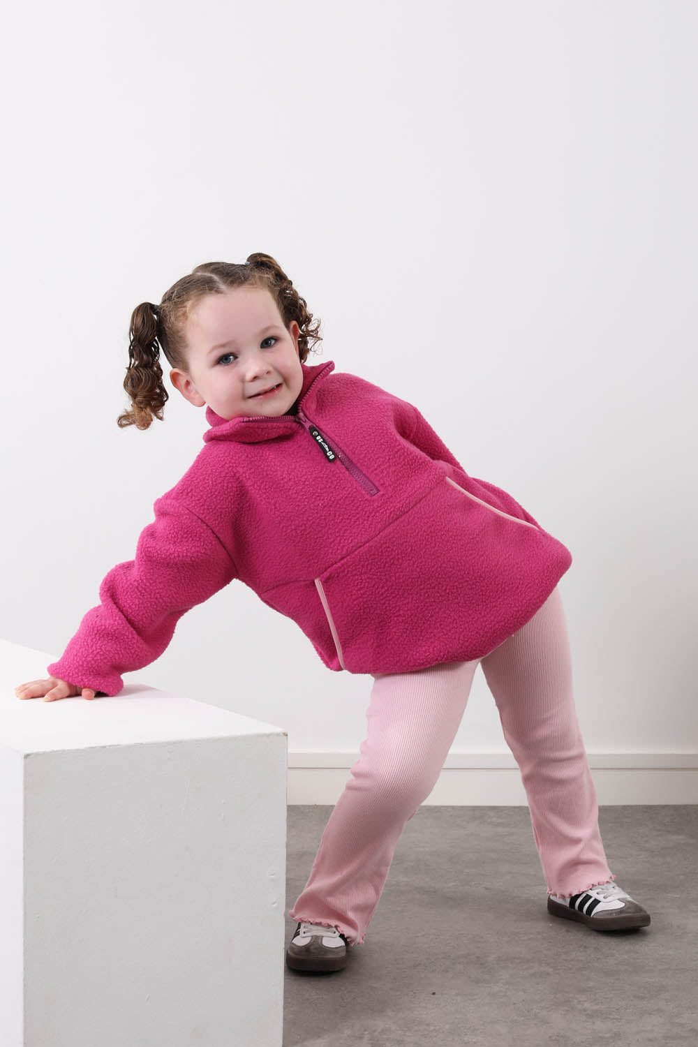 The Farrah Kid's Fleece in Fuschia
