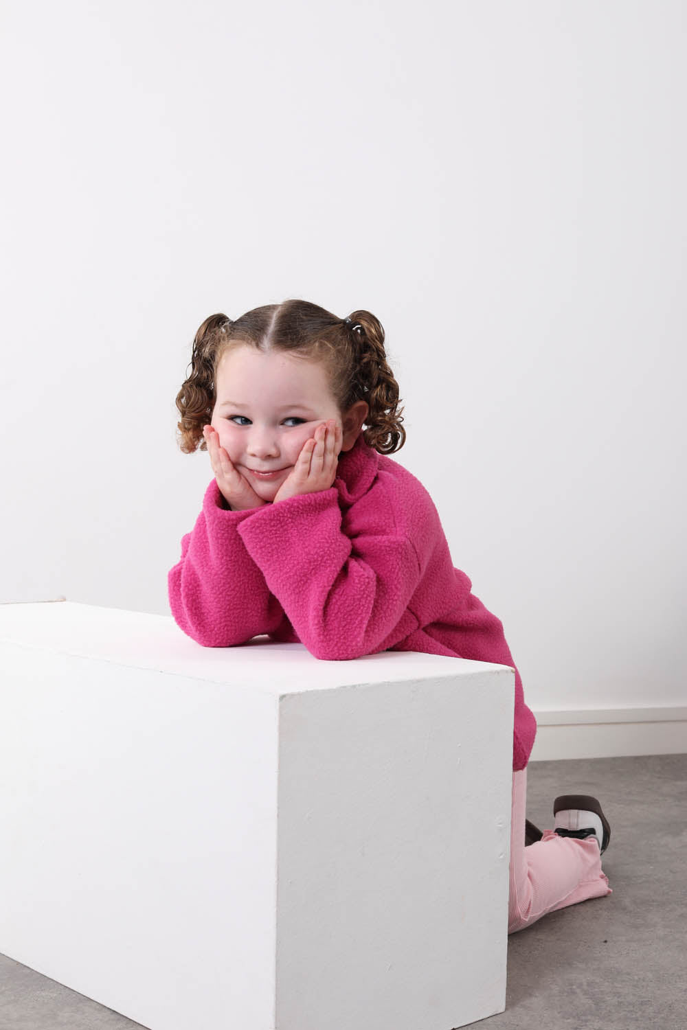 The Farrah Kid's Fleece in Fuschia
