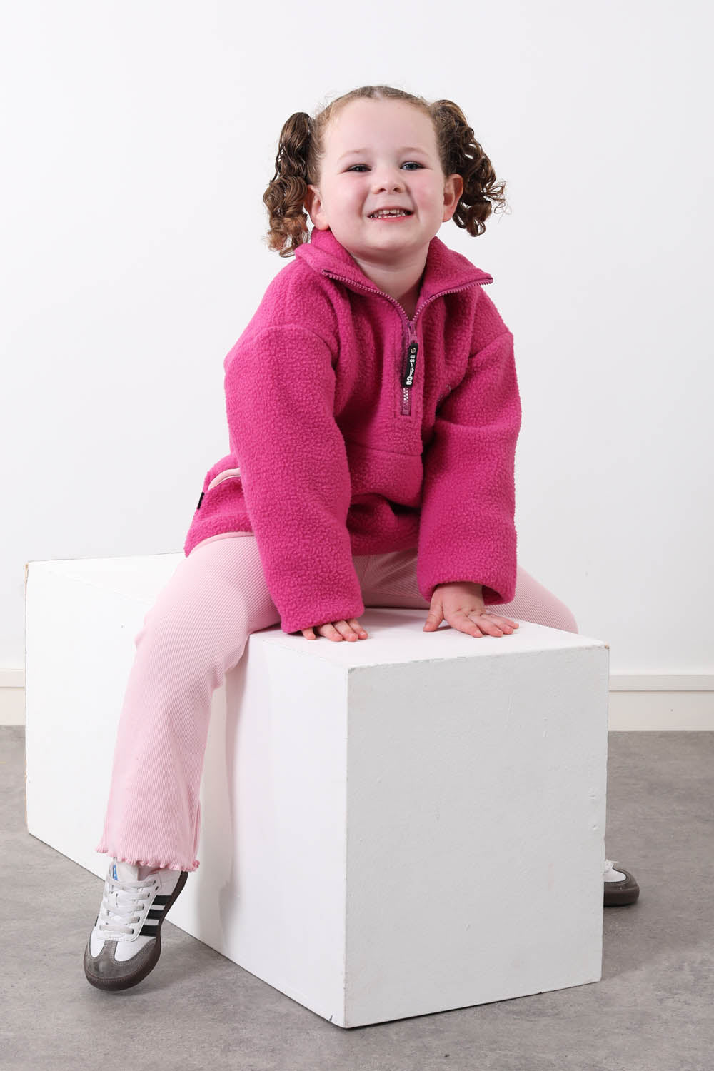 The Farrah Kid's Fleece in Fuschia