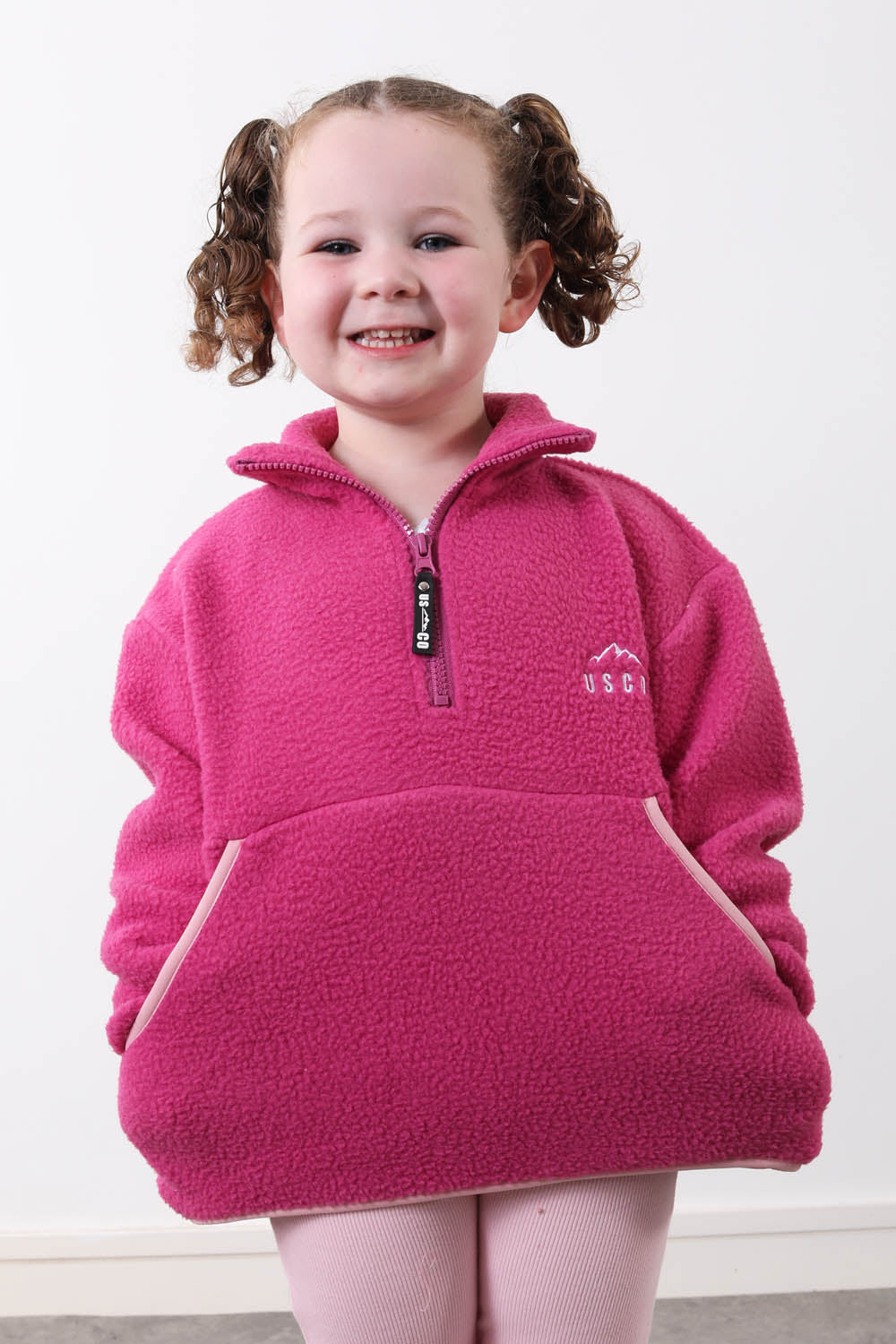 The Farrah Kid's Fleece in Fuschia