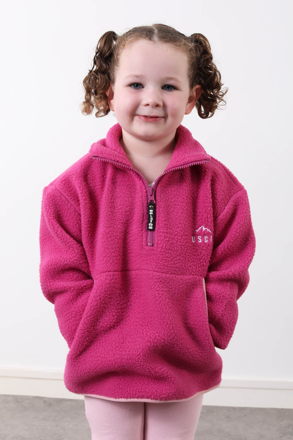 The Farrah Kid's Fleece in Fuschia