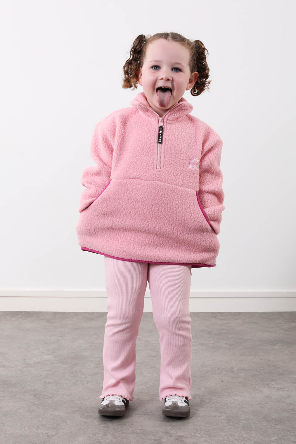 The Farrah Kid's Fleece in Baby Pink