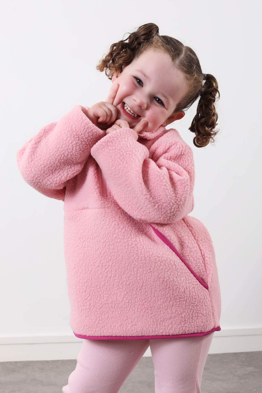 The Farrah Kid's Fleece in Baby Pink