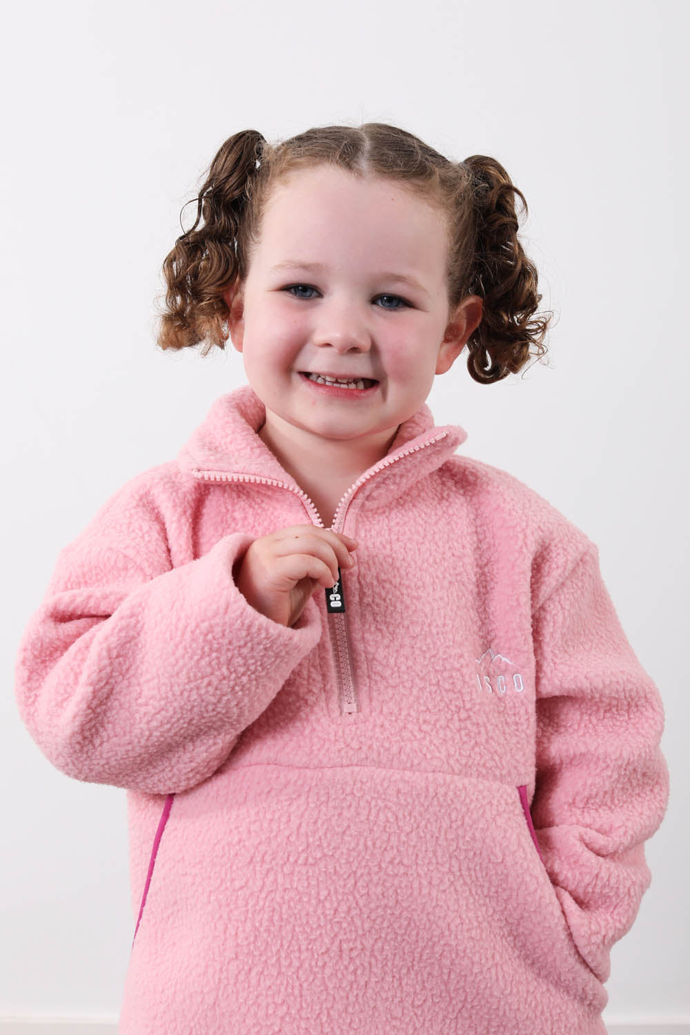 The Farrah Kid's Fleece in Baby Pink