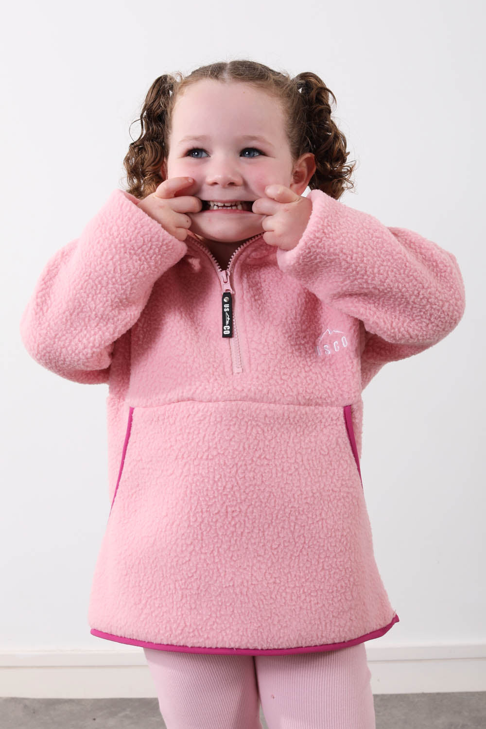 The Farrah Kid's Fleece in Baby Pink