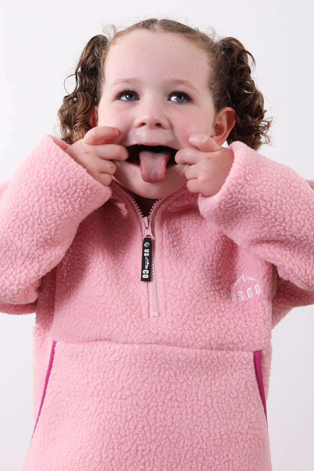 The Farrah Kid's Fleece in Baby Pink