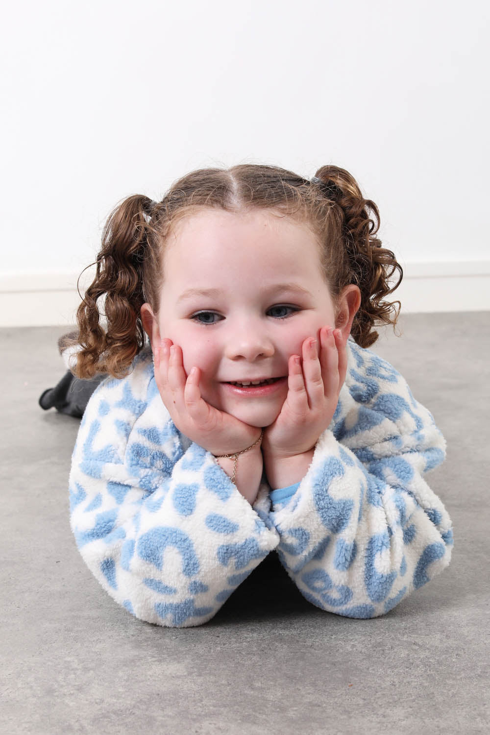 The Snuggle Kid's Fleece in Blue Leopard