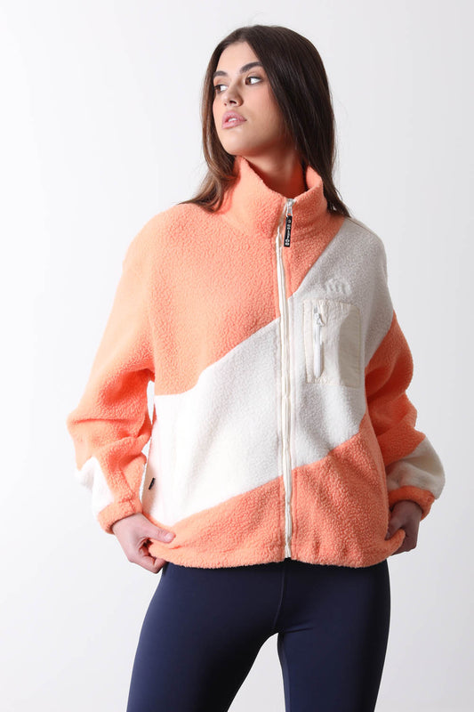 The Vortex Fleece in White & Coral