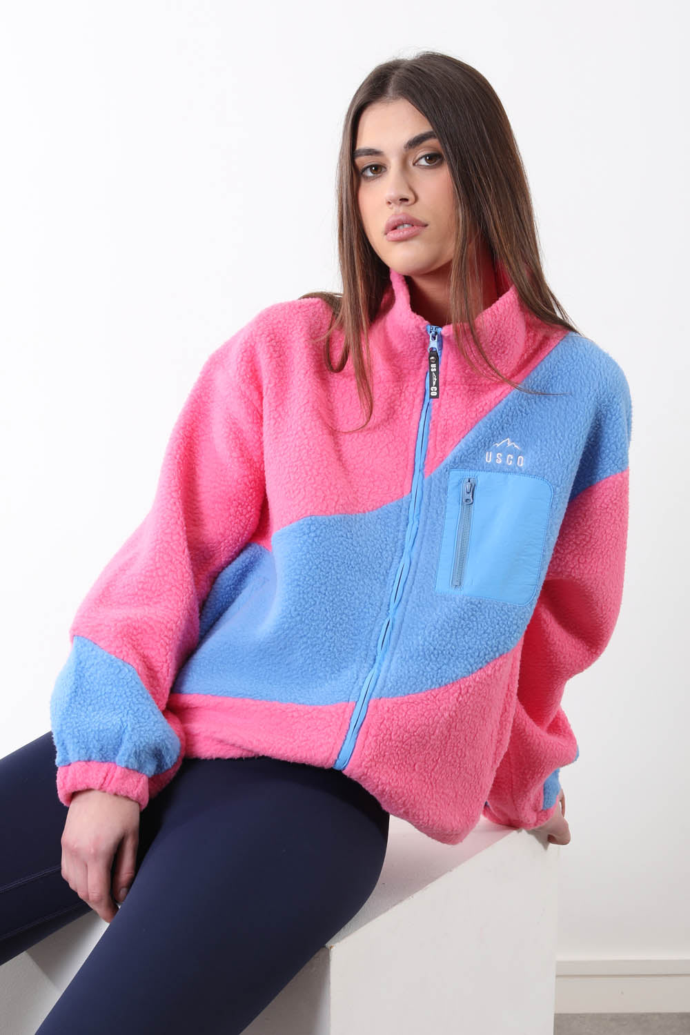 The Vortex Fleece in Blue & Pink