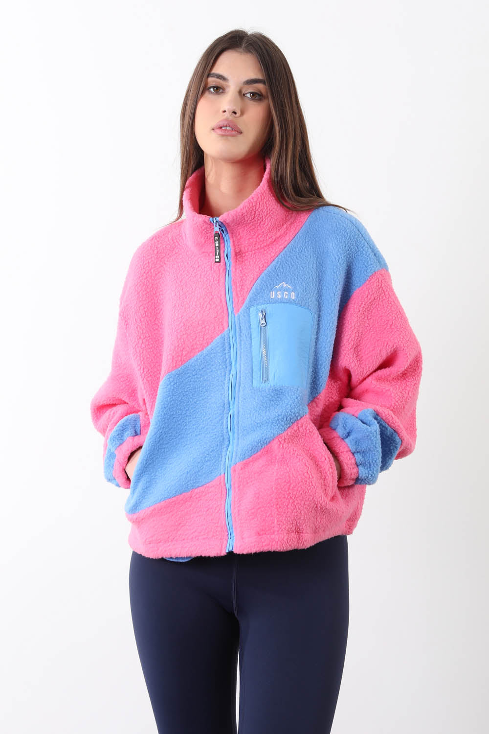 The Vortex Fleece in Blue & Pink