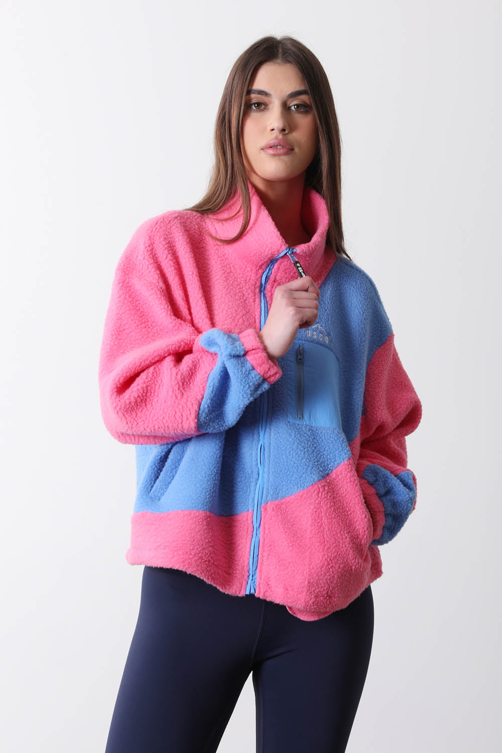 The Vortex Fleece in Blue & Pink