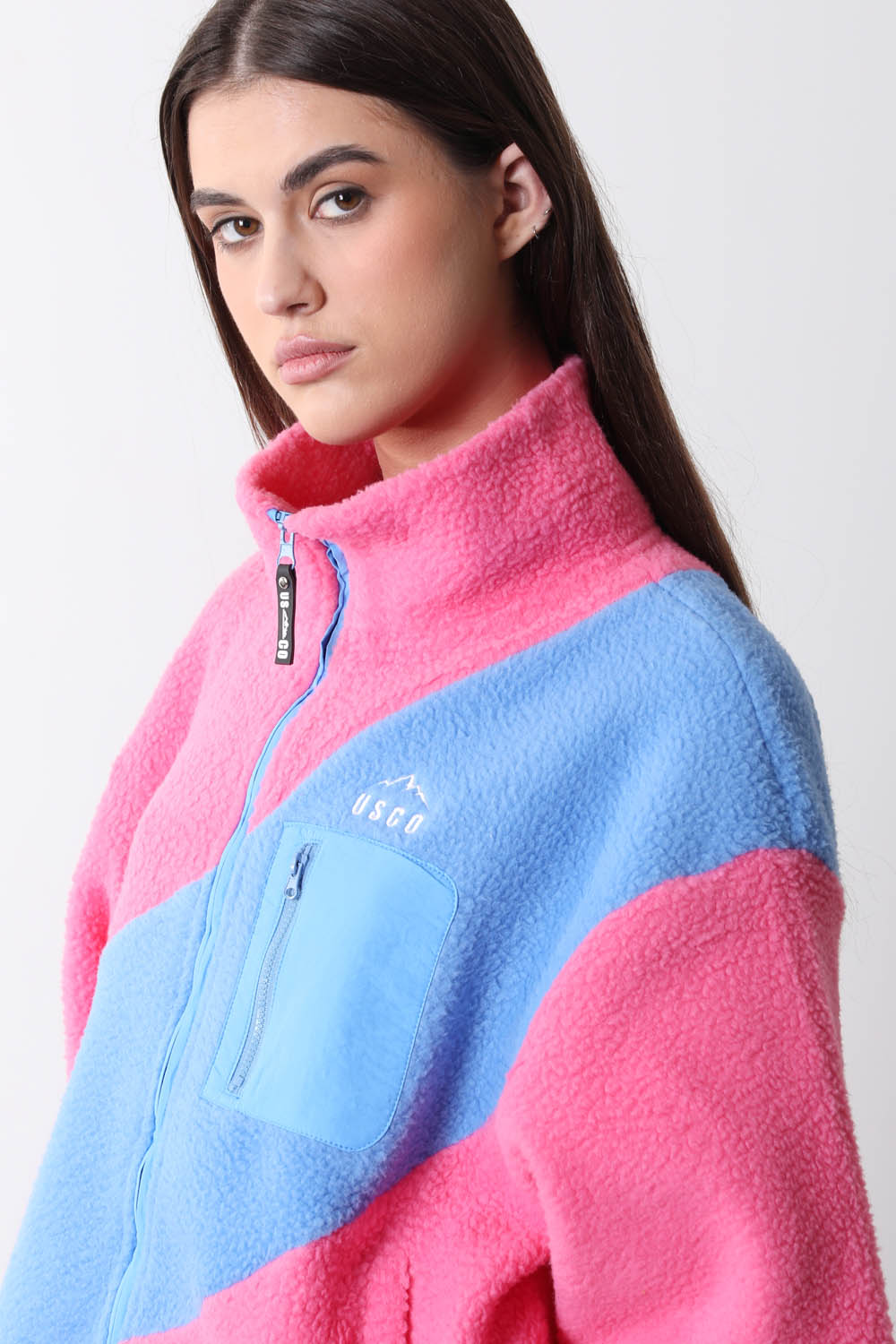The Vortex Fleece in Blue & Pink