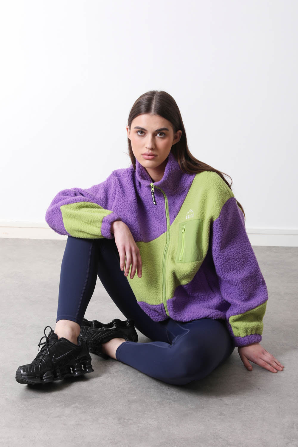 The Vortex Fleece in Green & Purple