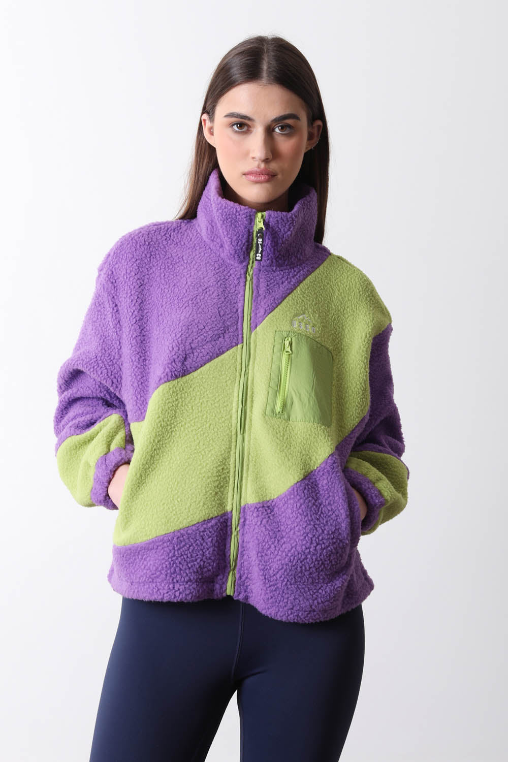 The Vortex Fleece in Green & Purple