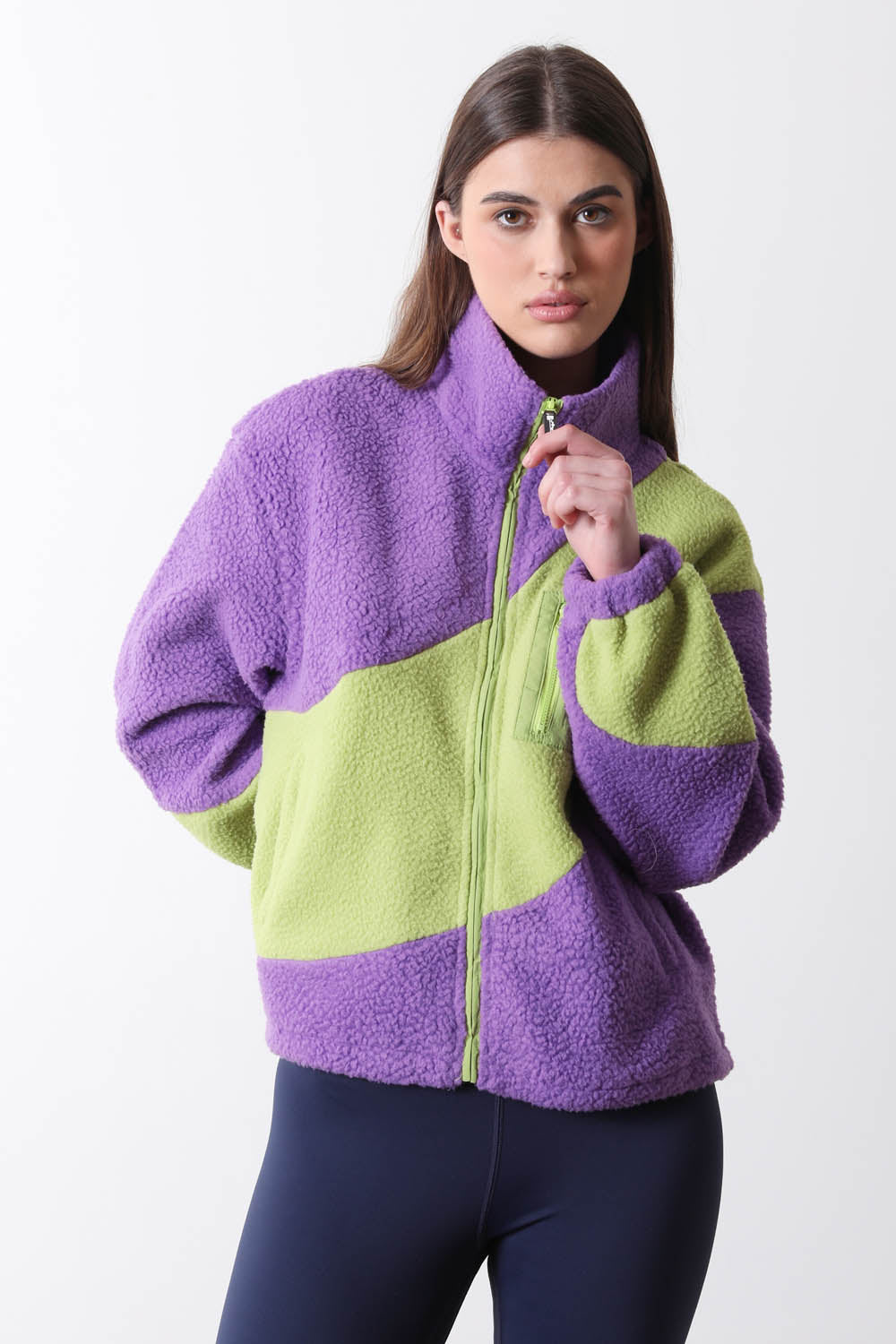 The Vortex Fleece in Green & Purple