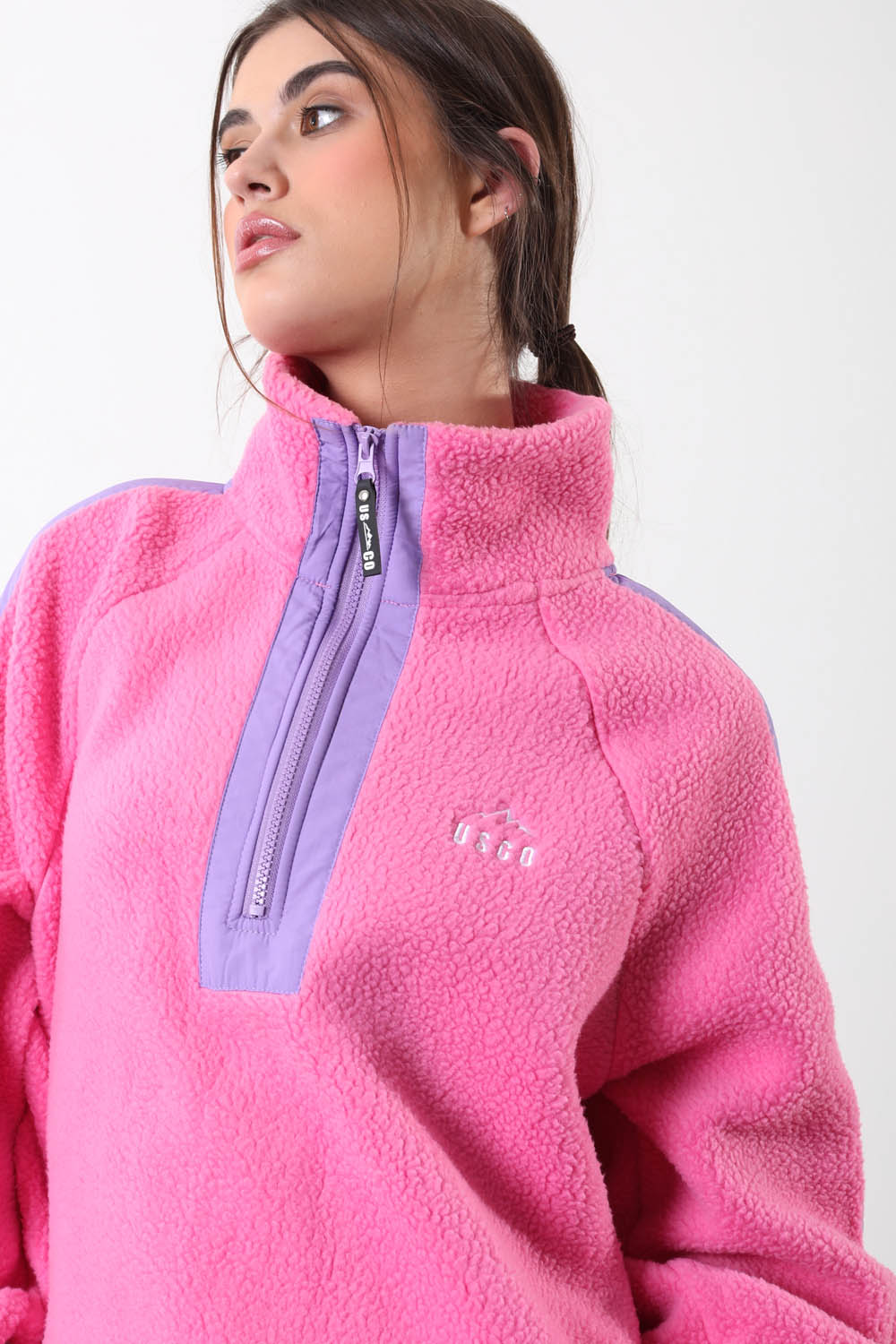 Horizon Fleece in Pink/Purple Contrast