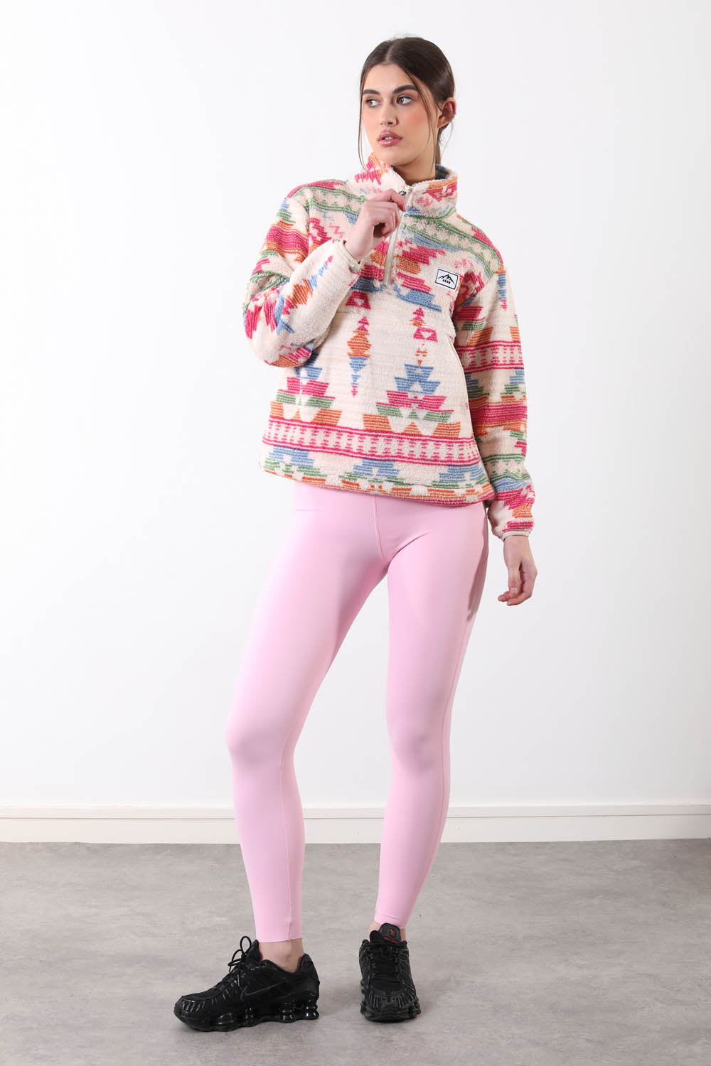 The Trek fleece in Rainbow Abstract