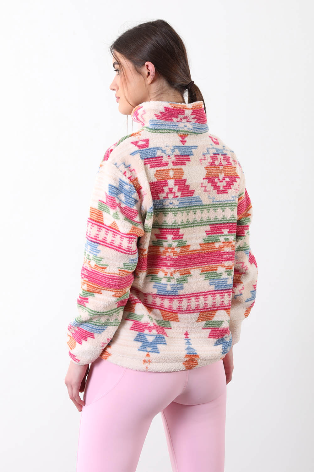 The Trek fleece in Rainbow Abstract