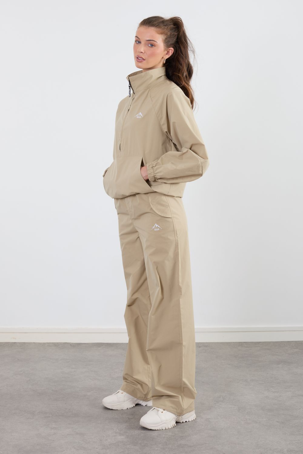 The Grid Tracksuit Half Zip In Sand