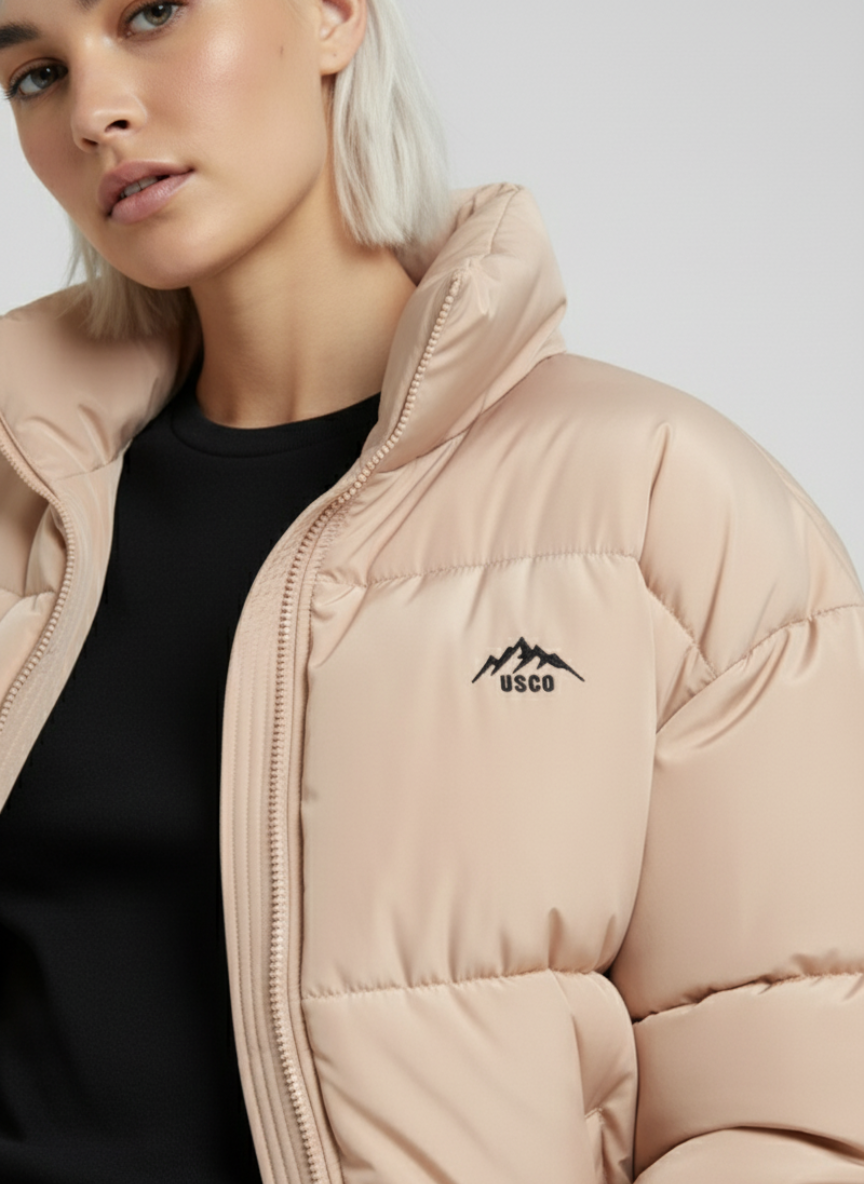 The ThermX Puffer Coat in Sand