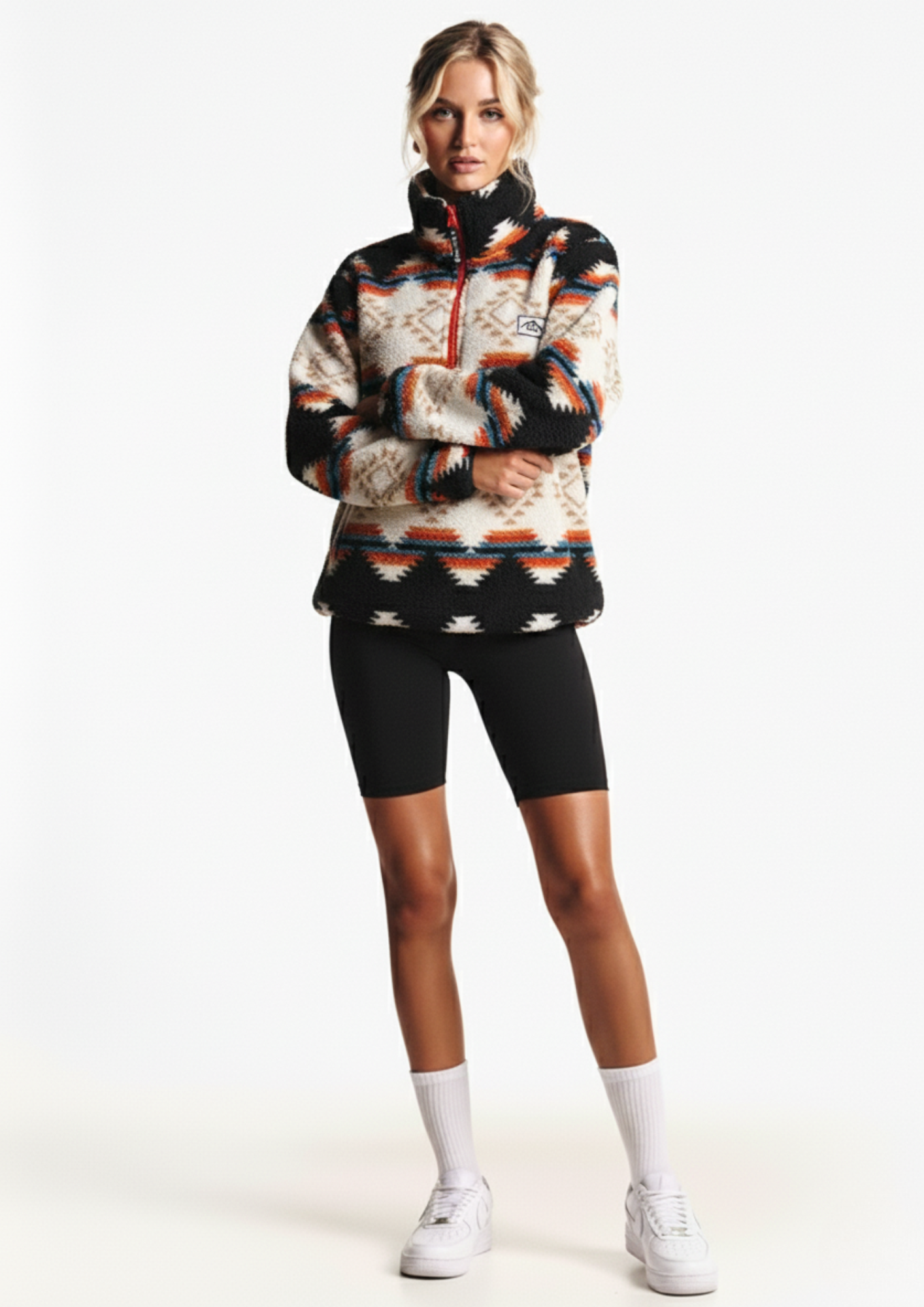 The Trek fleece in Black Aztec