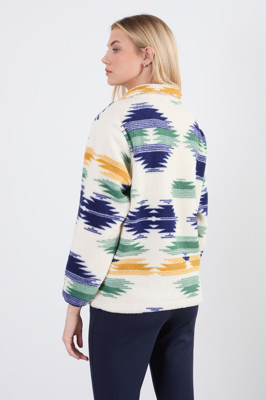 The Trek fleece in Blue Abstract