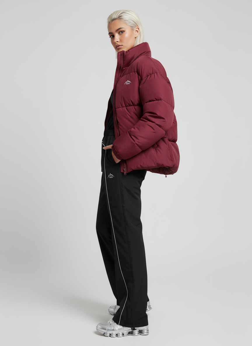 The ThermX Puffer Coat in Burgundy