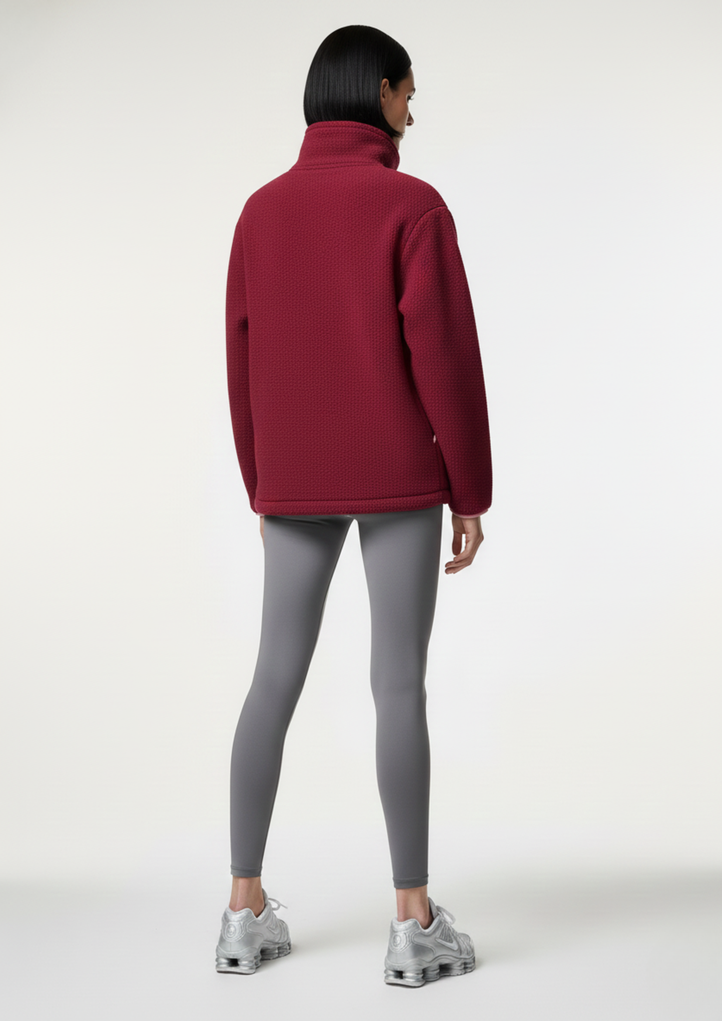 The Nexus Fleece in Burgundy Contrast