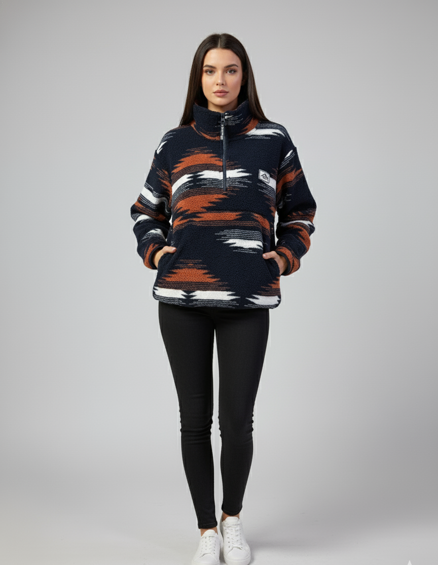 The Trek fleece in Navy Abstract