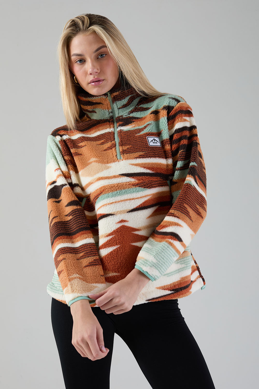 Molly Fleece In blue aztec