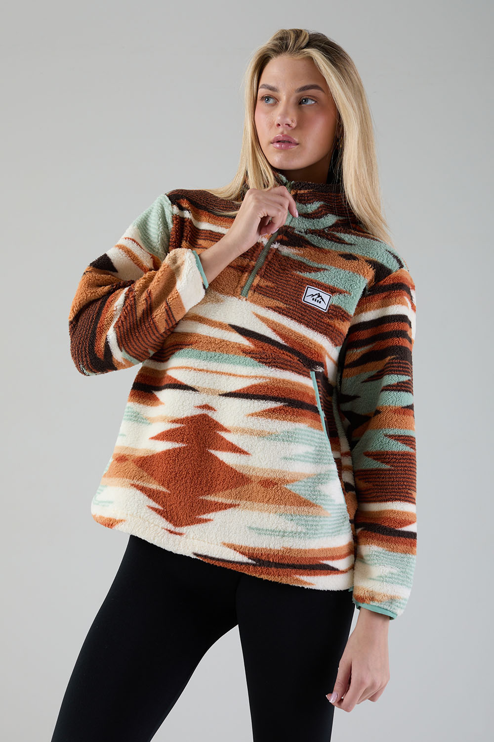 Molly Fleece In blue aztec