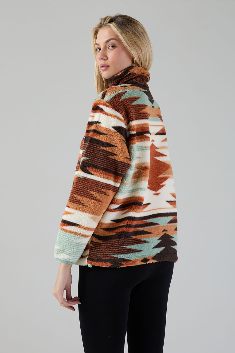 Molly Fleece In blue aztec