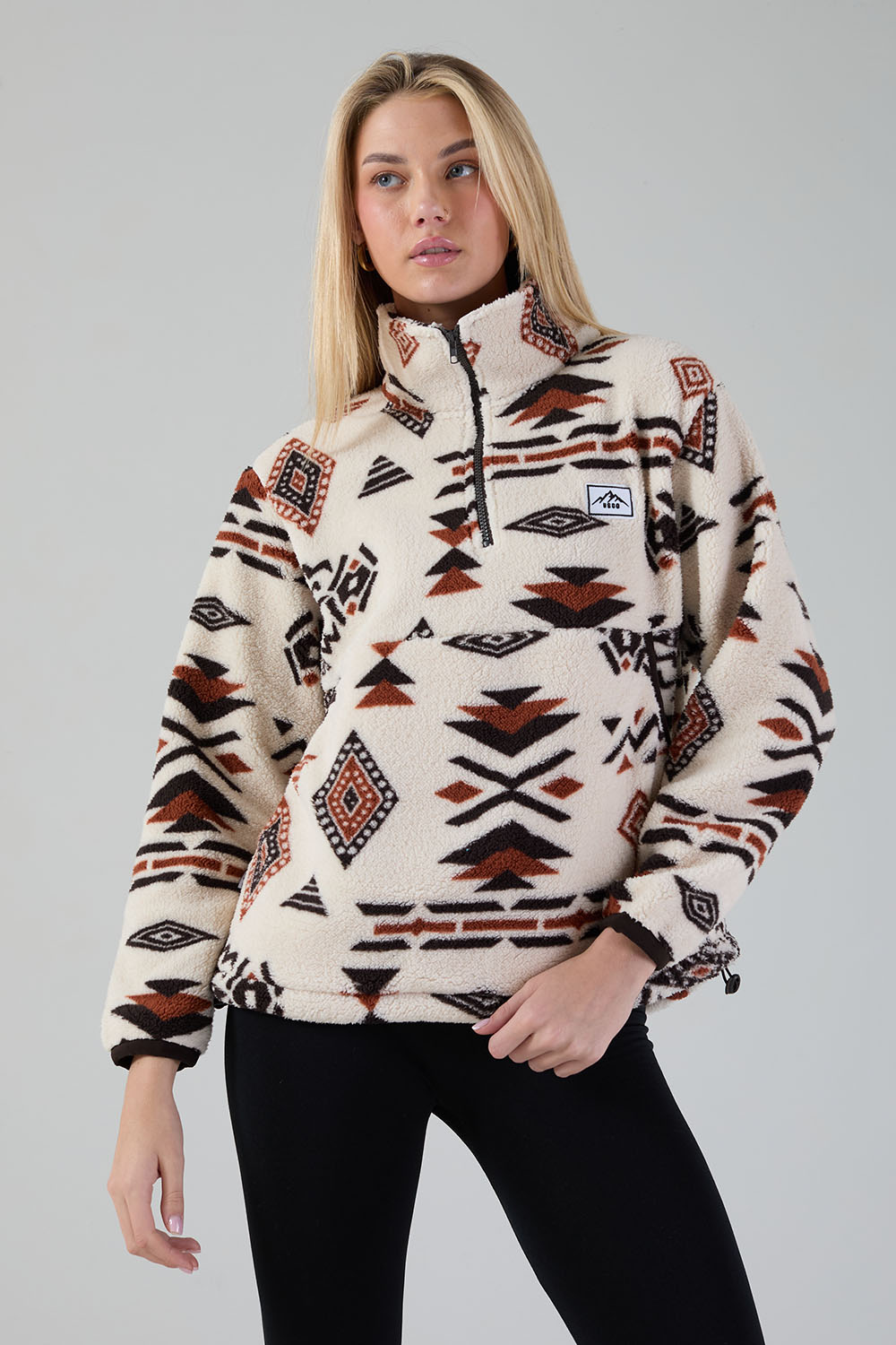 Molly Fleece In brown aztec