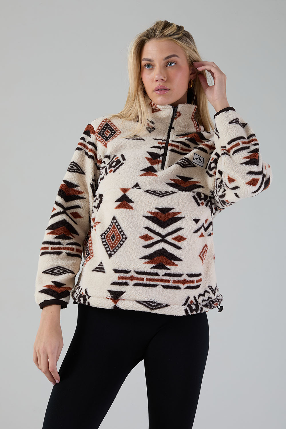 Molly Fleece In brown aztec