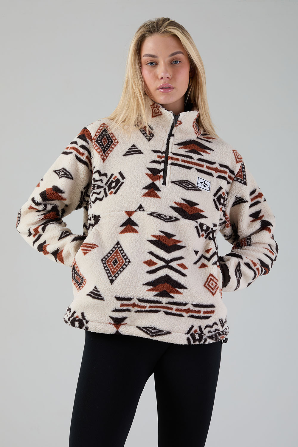 Molly Fleece In brown aztec