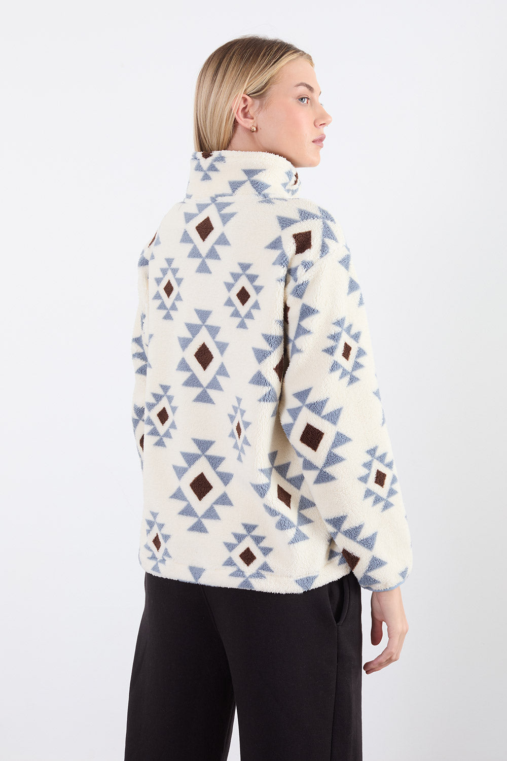 The Trek fleece in White Geo