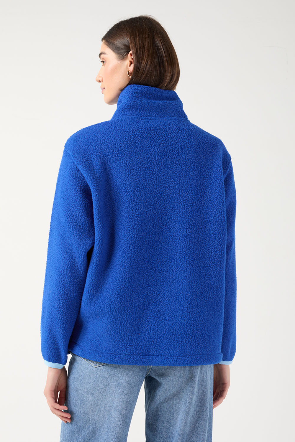 Molly fleece in Cobalt contrast