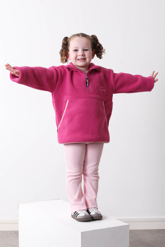 The Farrah Kid's Fleece in Fuschia