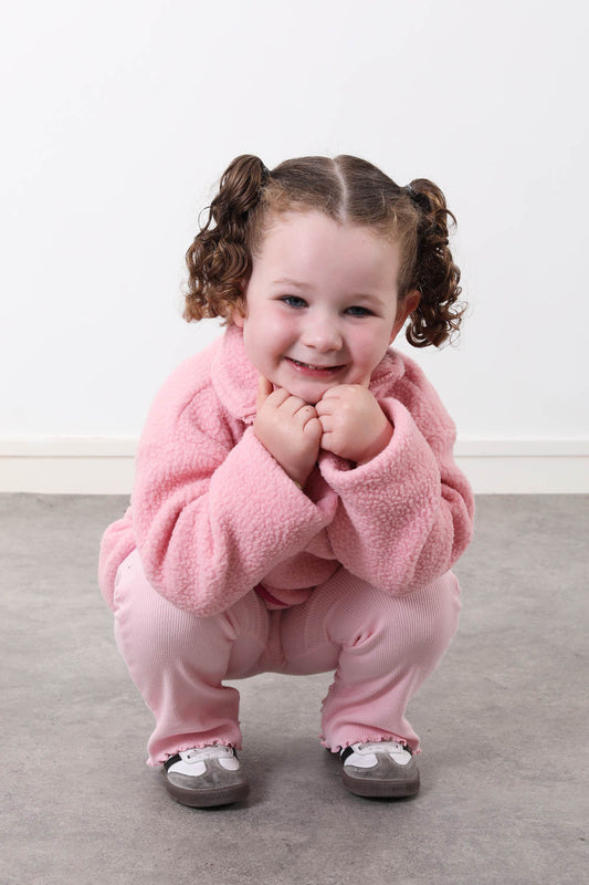 The Farrah Kid's Fleece in Baby Pink