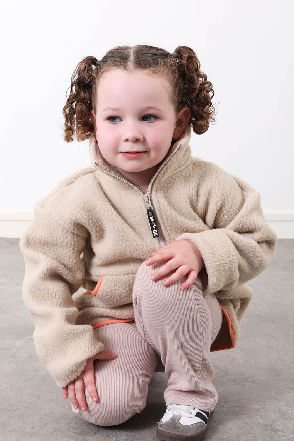 The Farrah Kid's Fleece in Stone