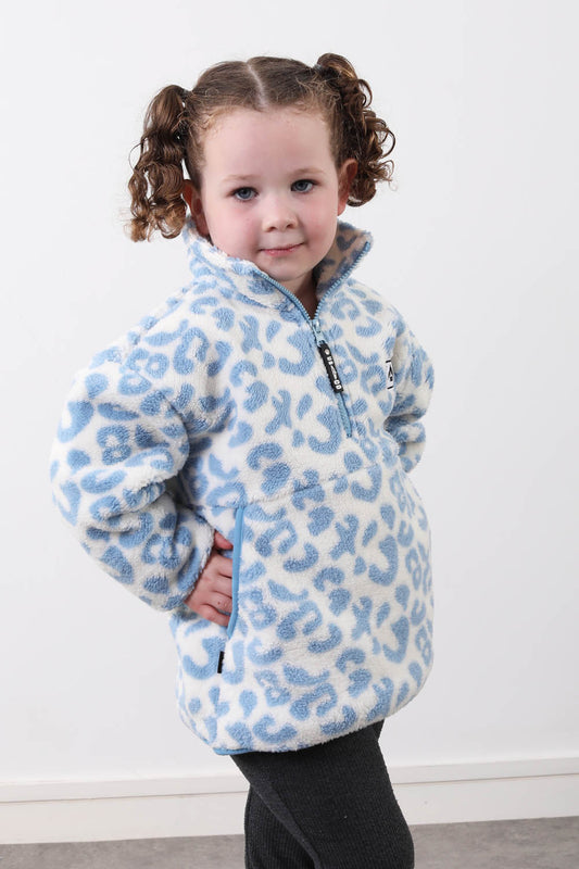 The Snuggle Kid's Fleece in Blue Leopard