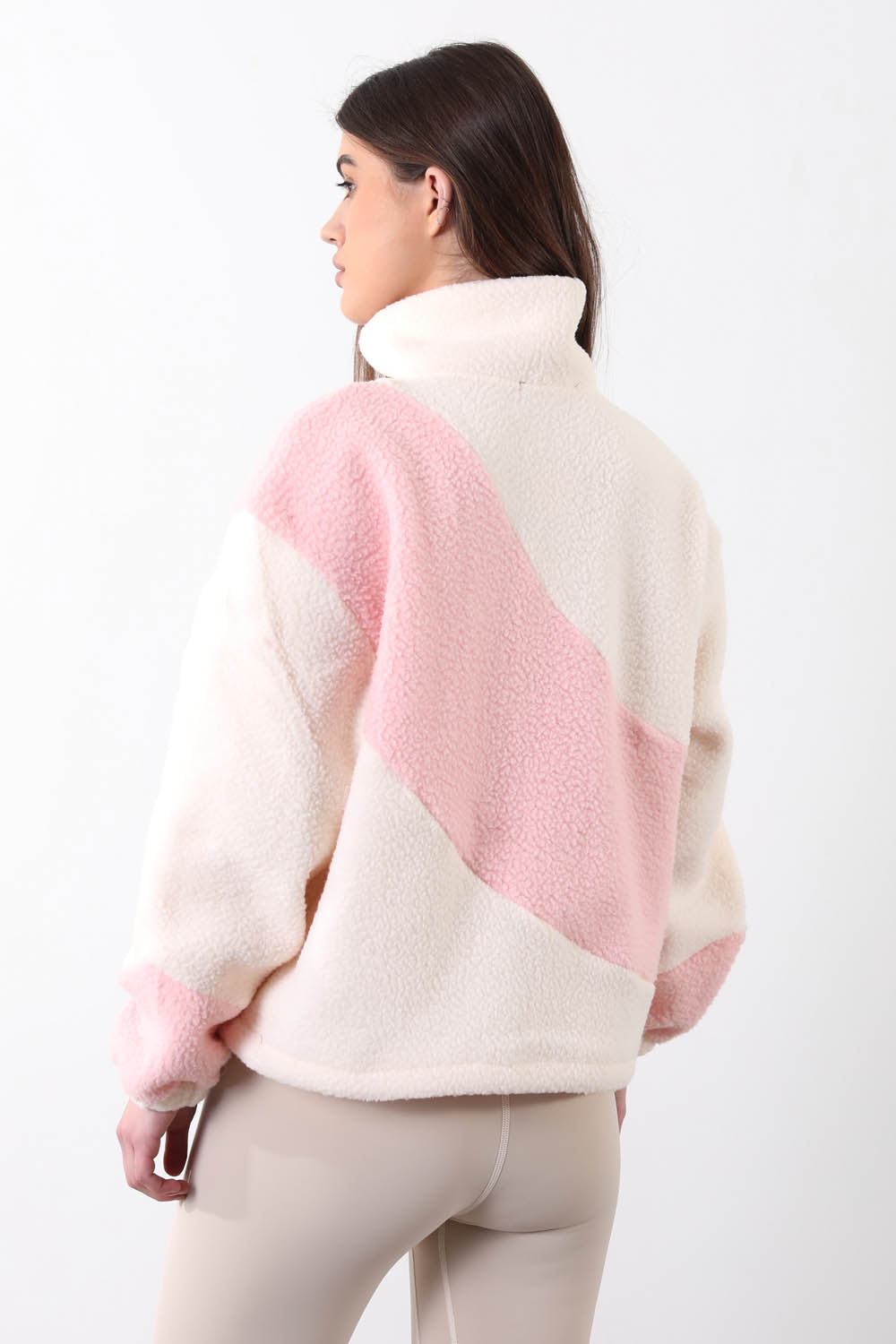 The Vortex Fleece in Stone & Pink
