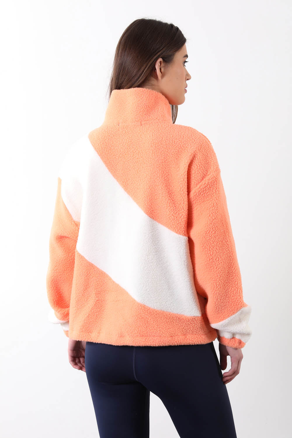 The Vortex Fleece in White & Coral