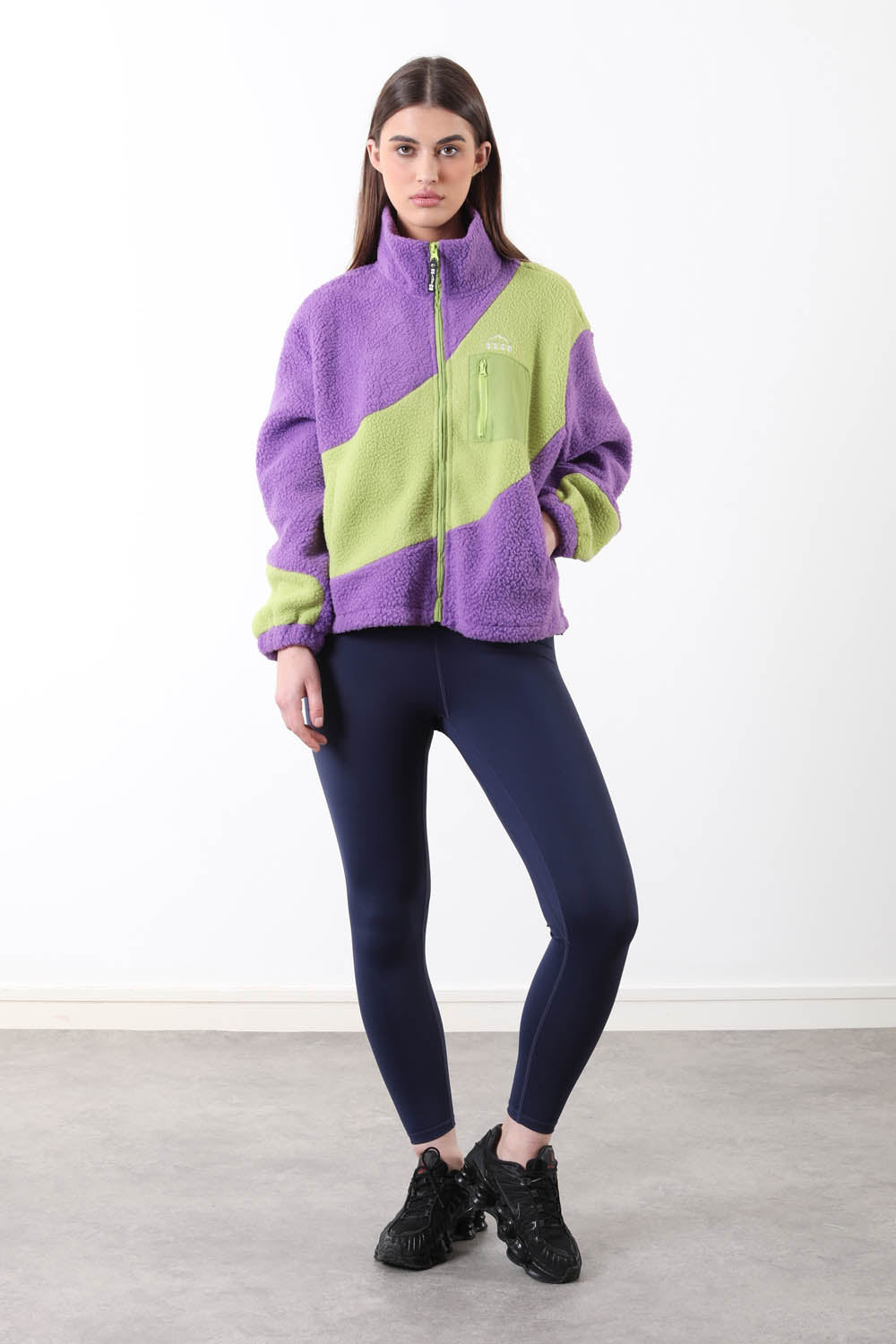 The Vortex Fleece in Green & Purple