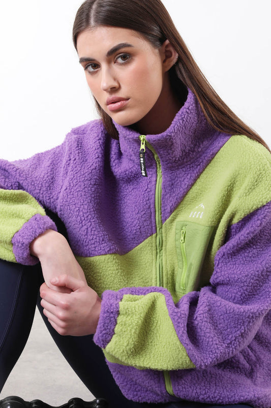 The Vortex Fleece in Green & Purple