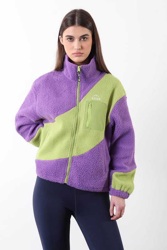 The Vortex Fleece in Green & Purple