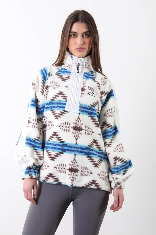 Horizon Fleece in Blue Aztec