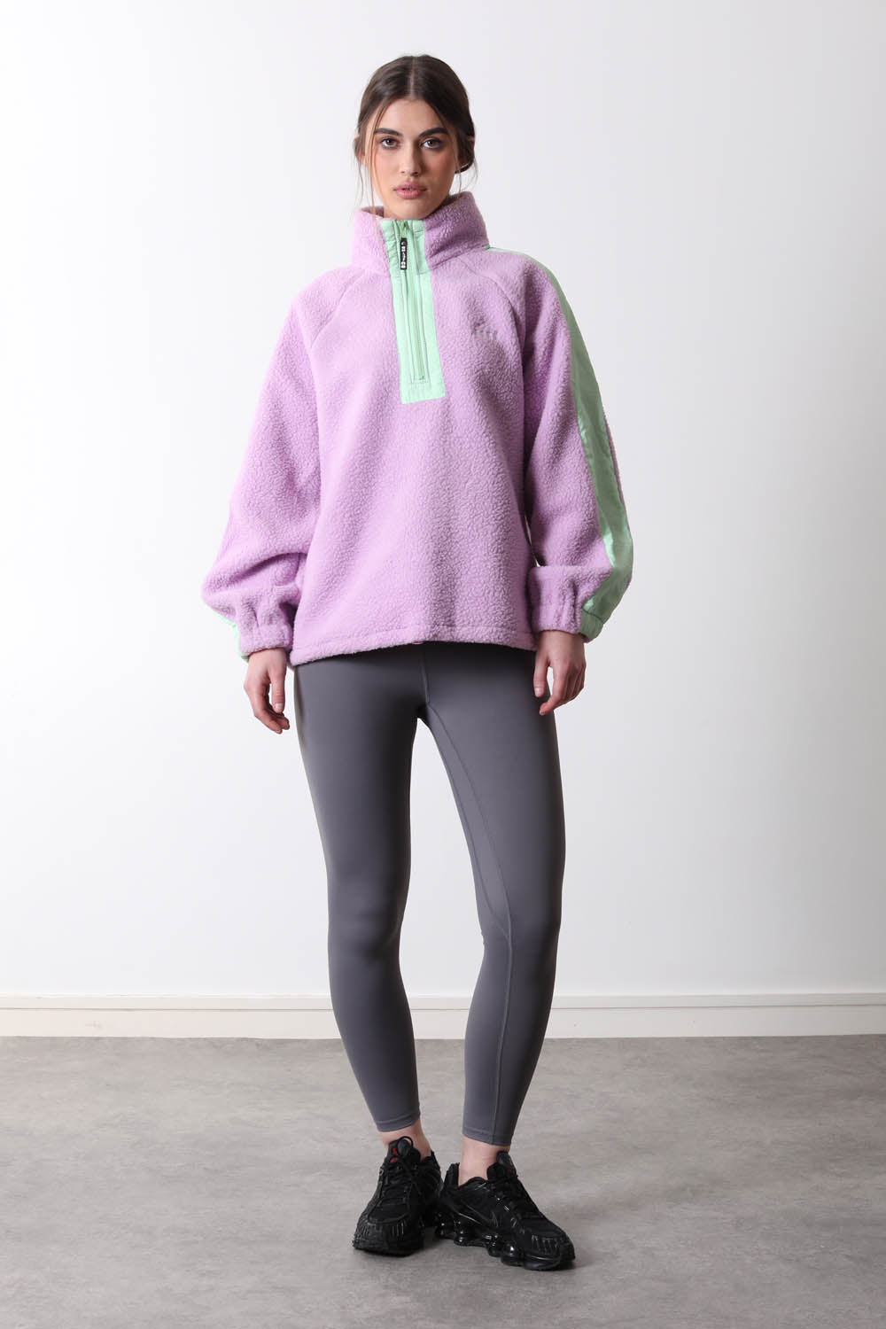 Horizon Fleece in Purple/Green Contrast