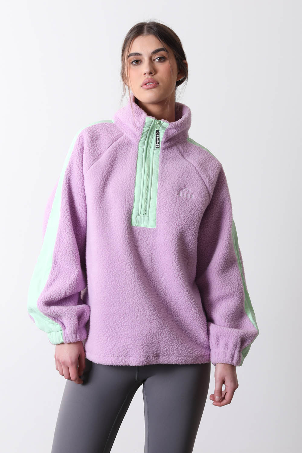 Horizon Fleece in Purple/Green Contrast